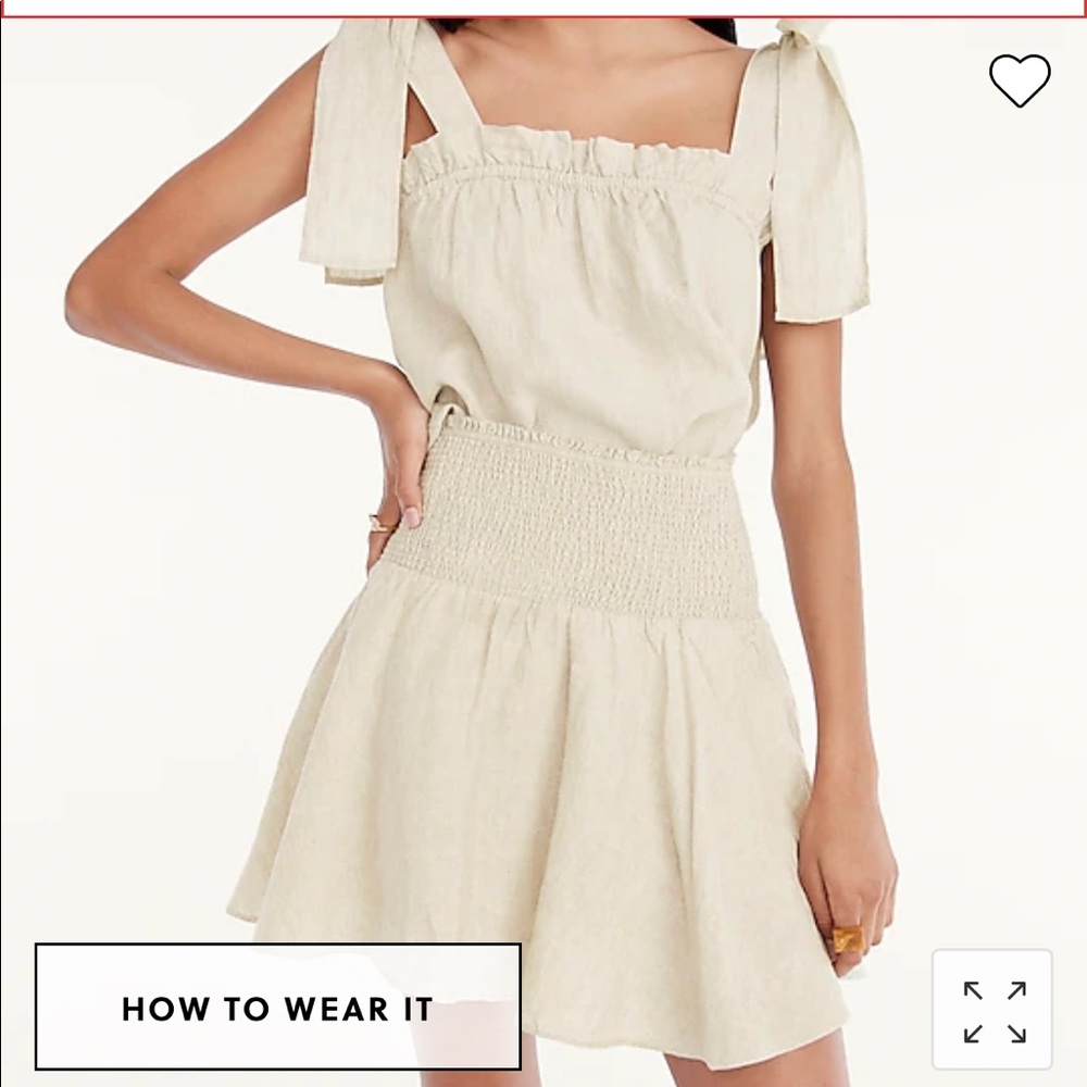NWT J Crew Tan Linen Two Piece Skirt and Tank